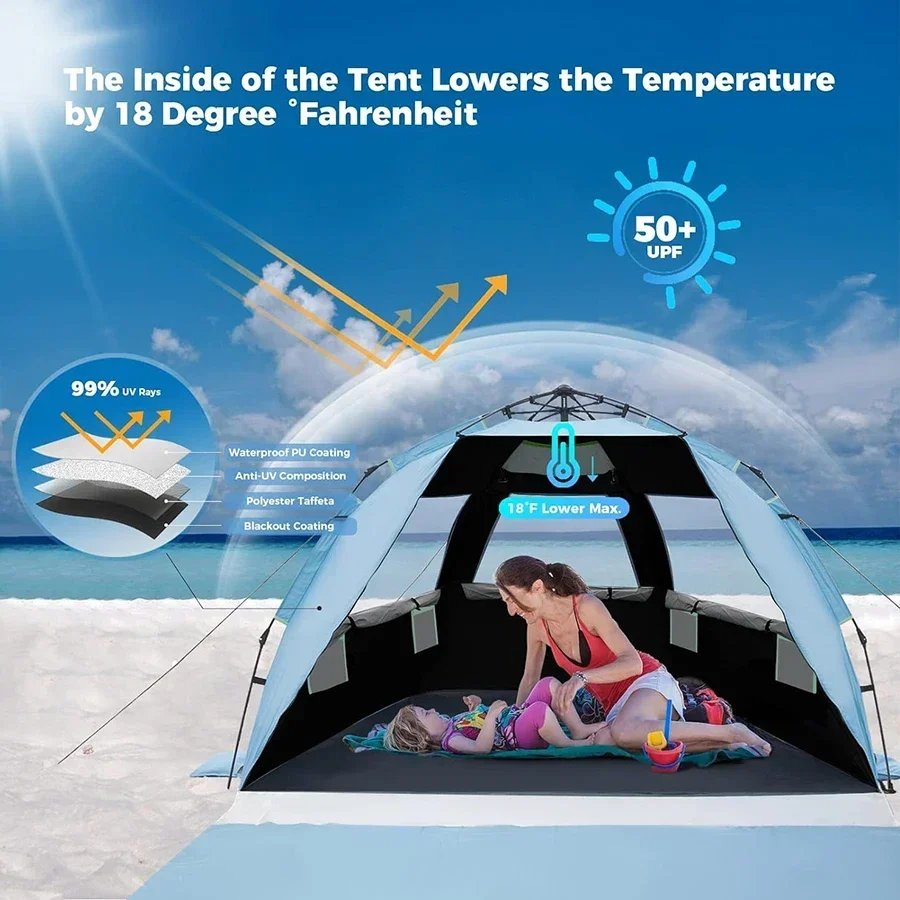 vinyl sunscreen automatic folding sunshade tent
