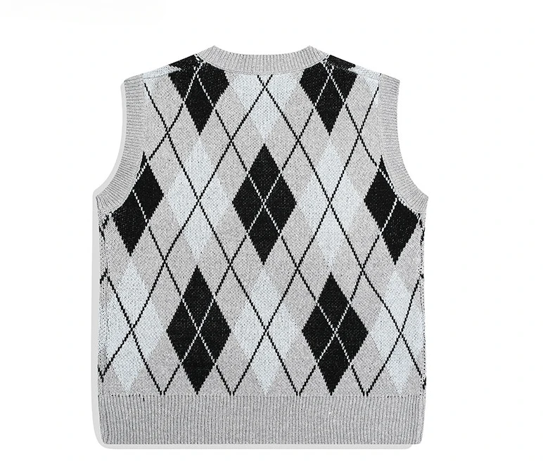 Sweater Vest Men Spring V-neck Japanese Vintage  College Knitted Fashion Loose All-match Sleeveless Simple Clothing A02