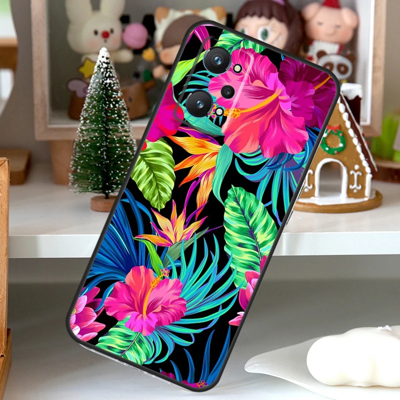 Tropical aloha Hibiscus  pattern For OPPO Realme C55 C35 C33 C31 C30 C25 C21Y C11 GT Neo 5 3T 2T Realme 10 9 11 Pro Plus Case