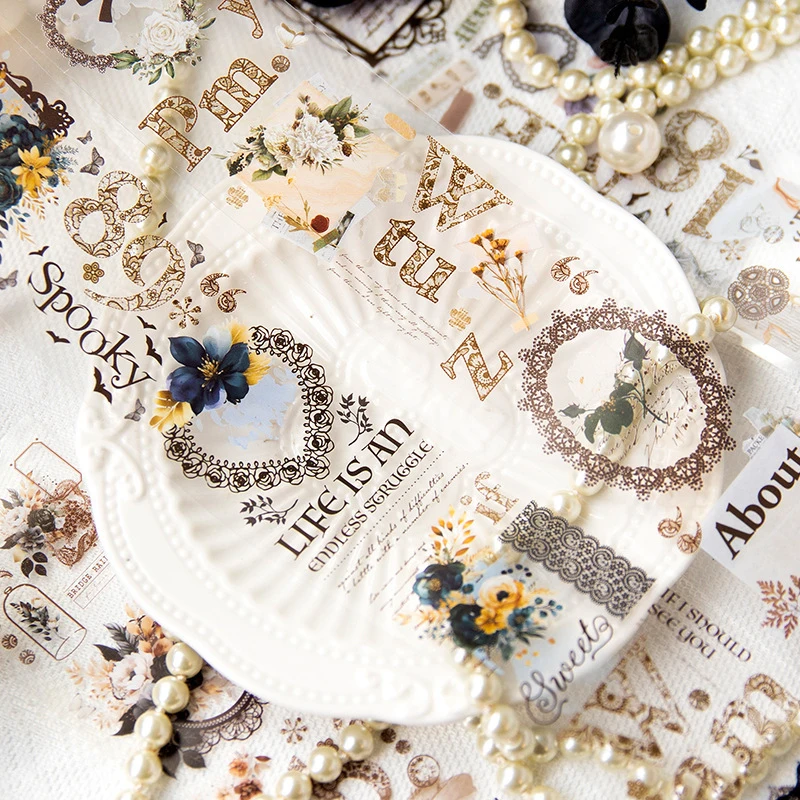 5x200cm Lace Washi Tape, delicate hollow lace patterns, gentle decorative supplies for journal collage view 3