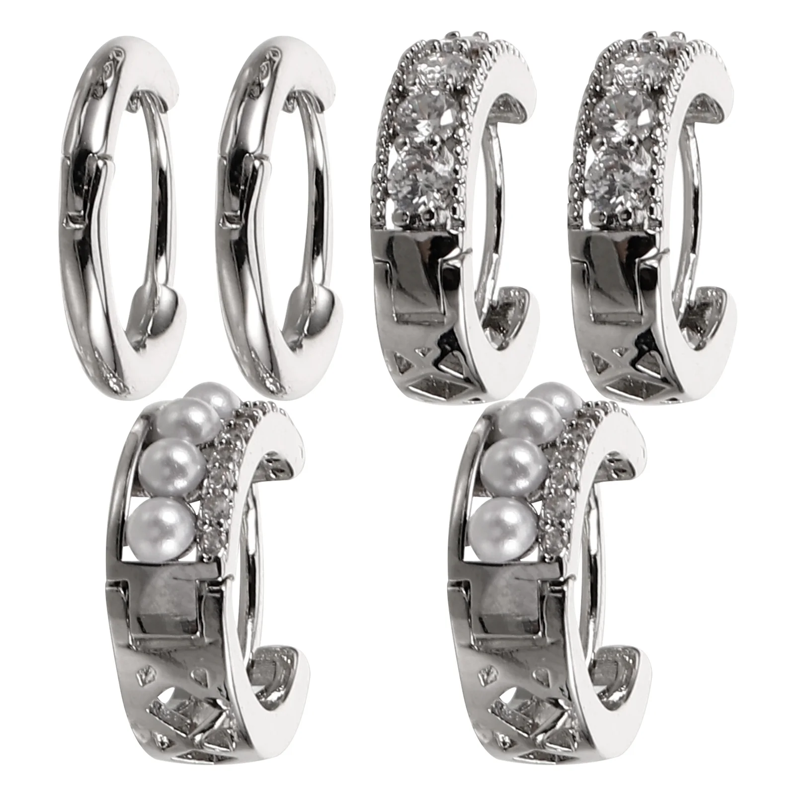 

3 Pairs Ear Buckle Combination Set Lady Hoop Earrings Trendy Hoops Women Small Miss