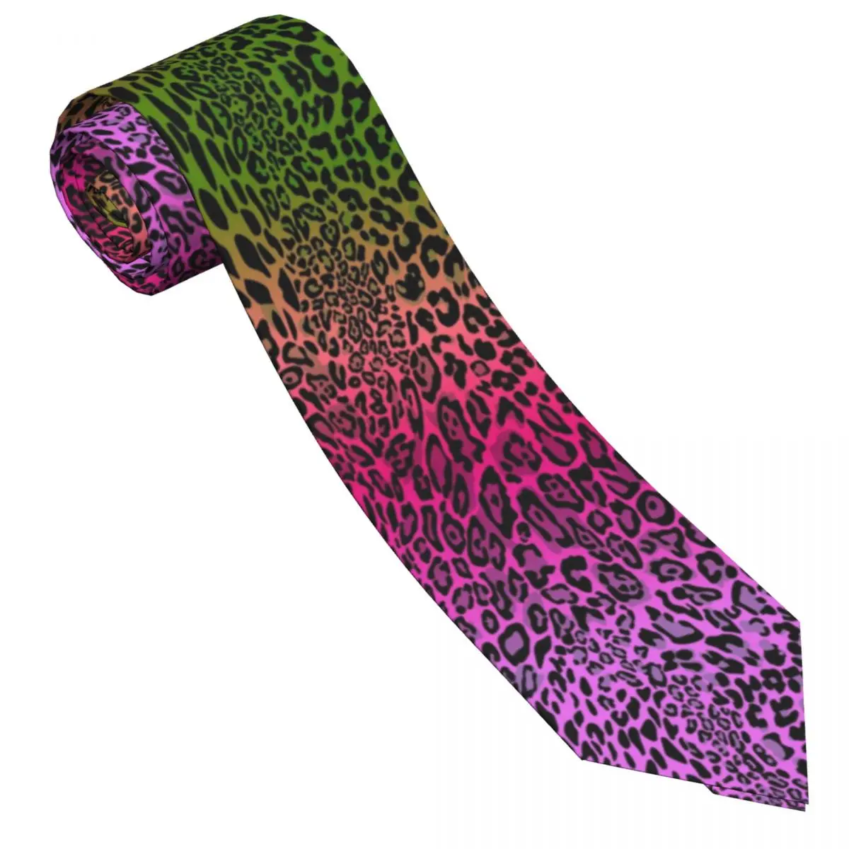 

Rainbow Leopard Tie Animals Print Design Neck Ties Classic Elegant Collar Tie Men Wedding Necktie Accessories