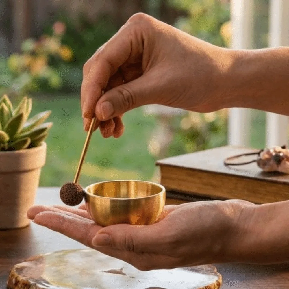 Unique Gifts Portable Mini Singing Bowl Handmade with Striker Sound Bowl Metal Sound Copper Meditation Bowl Home Decoration