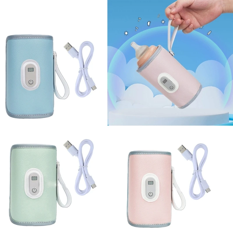 Baby Feeding Bottle Sleeve with Digital Display, Portable Milk Bottle Warmer Multifunctional Constant Temperature Sleeve A2UB