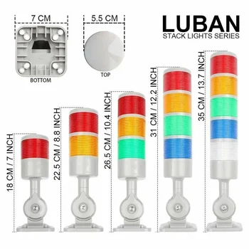 LED 산업 신호 타워 조명, 5 색 깜박이는 LED 조명, 부저 경고등, CNC 기계 조명, 110V-220V AC, 1 개