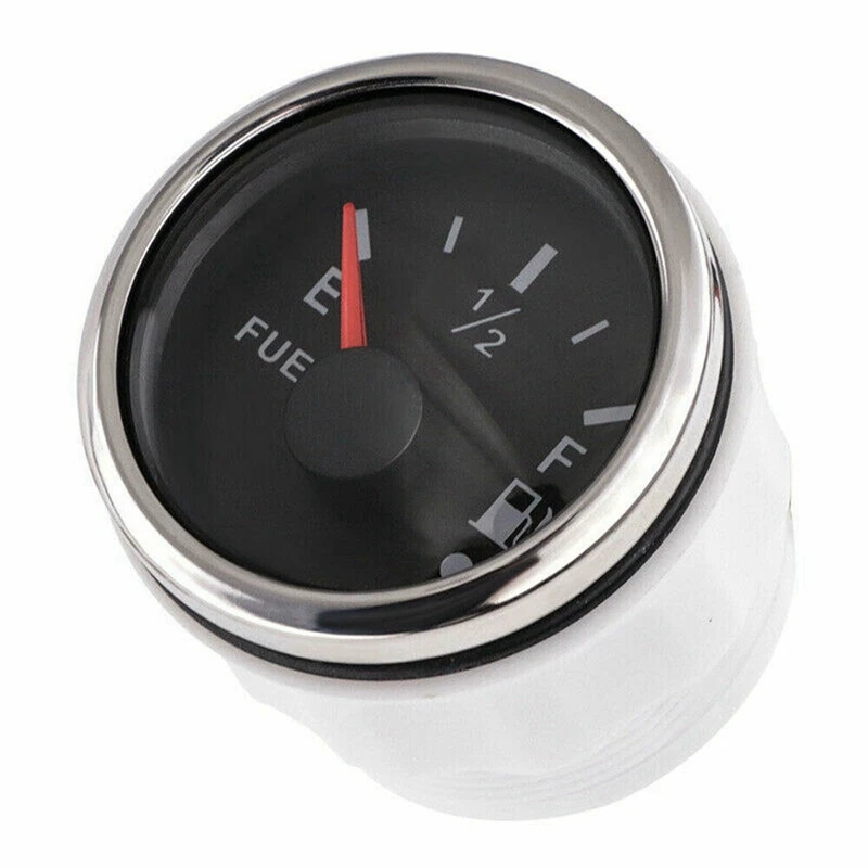 2Set 52Mm Fuel Level Gauge 0-190Ohm Switchable 240-33Ohm Fuel Oil Level Meter Boat Car Gauges With Alarm Black