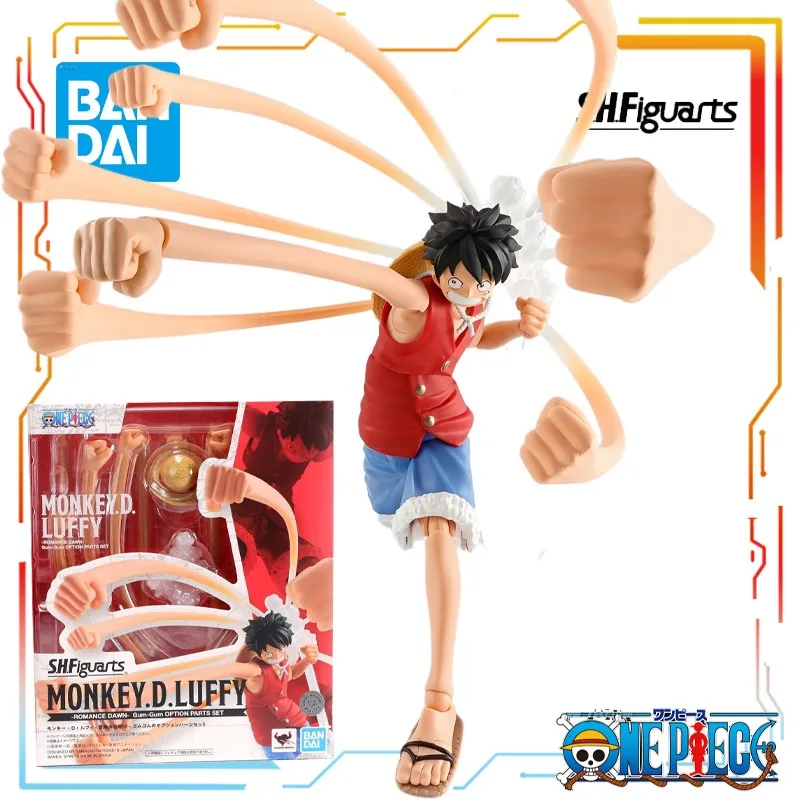 Autêntico bandai shf móvel amanhecer de aventura por munch d. Luffy anime figura de ação modelo brinquedos modelo meninos brinquedos presentes para meninos