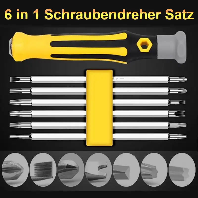 

6-in-1 Multifunction Screwdriver Set High-intensity Hardware Special-shaped Knife Point Disassembly Portable Hand Tools