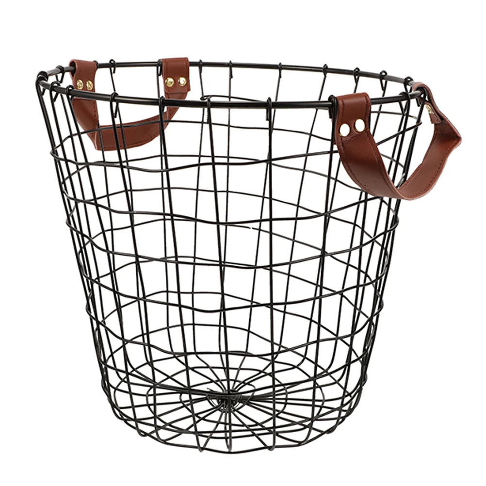 

Large Round Iron Firewood Basket Heavy Duty Wire Mesh Storage Container For Wood Logs Outdoor Camping Farmhouse Decor