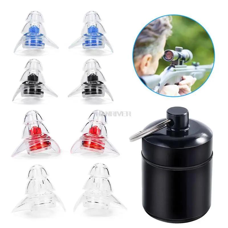 

1 Pair/Set Music earplugs, soundproof liquid silicone filter earplugs, travel earplug storage waterproof case