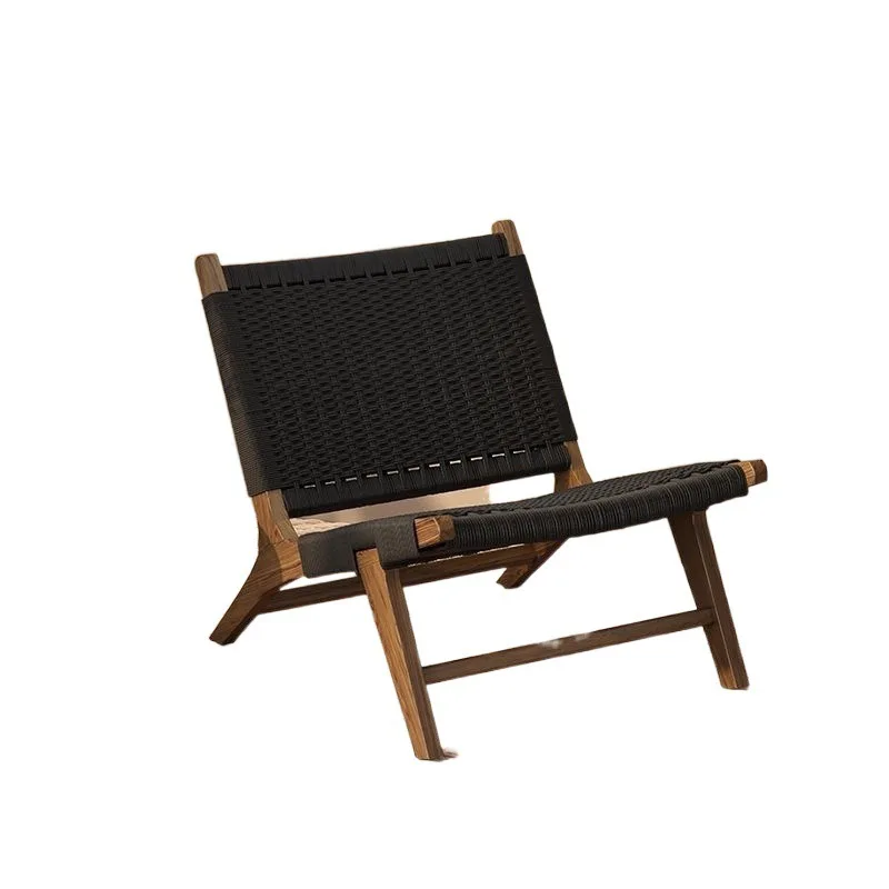 

Rope weaving, solid wood, single, sofa chair, Nordic, balcony, casual, Japanese, wabi-sabi, backrest