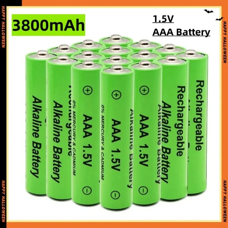 Batería alcalina recargable de 1,5 V, pila AAA de 3800mAh, para linterna, ratón, reloj, Control remoto, etc. + cargador