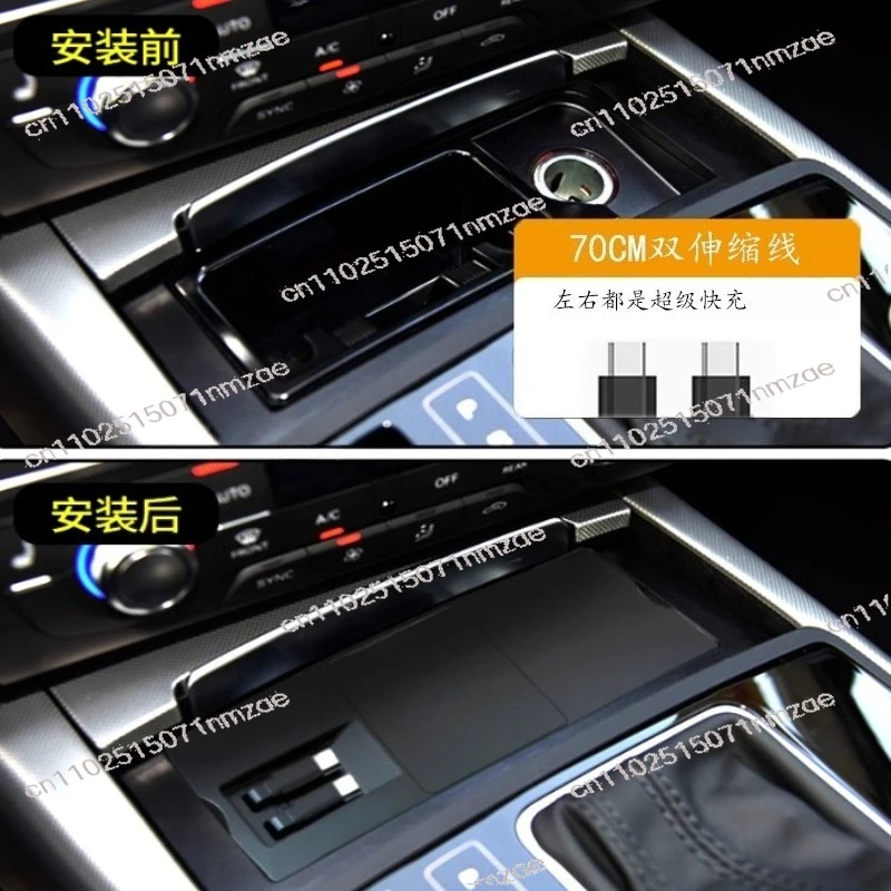 Car wireless charger, docking station, super fast charging USB.