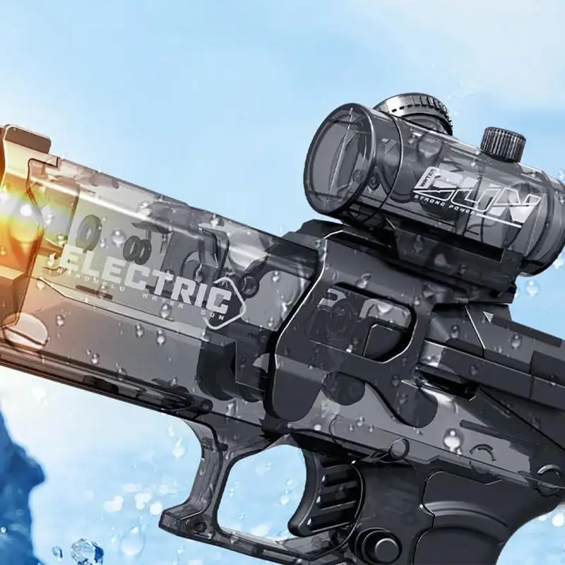 Long Range Electric Water Blaster with Light Summer Electric Continuous Water Gun Simulated Flame Sensor with Manual Power Unit