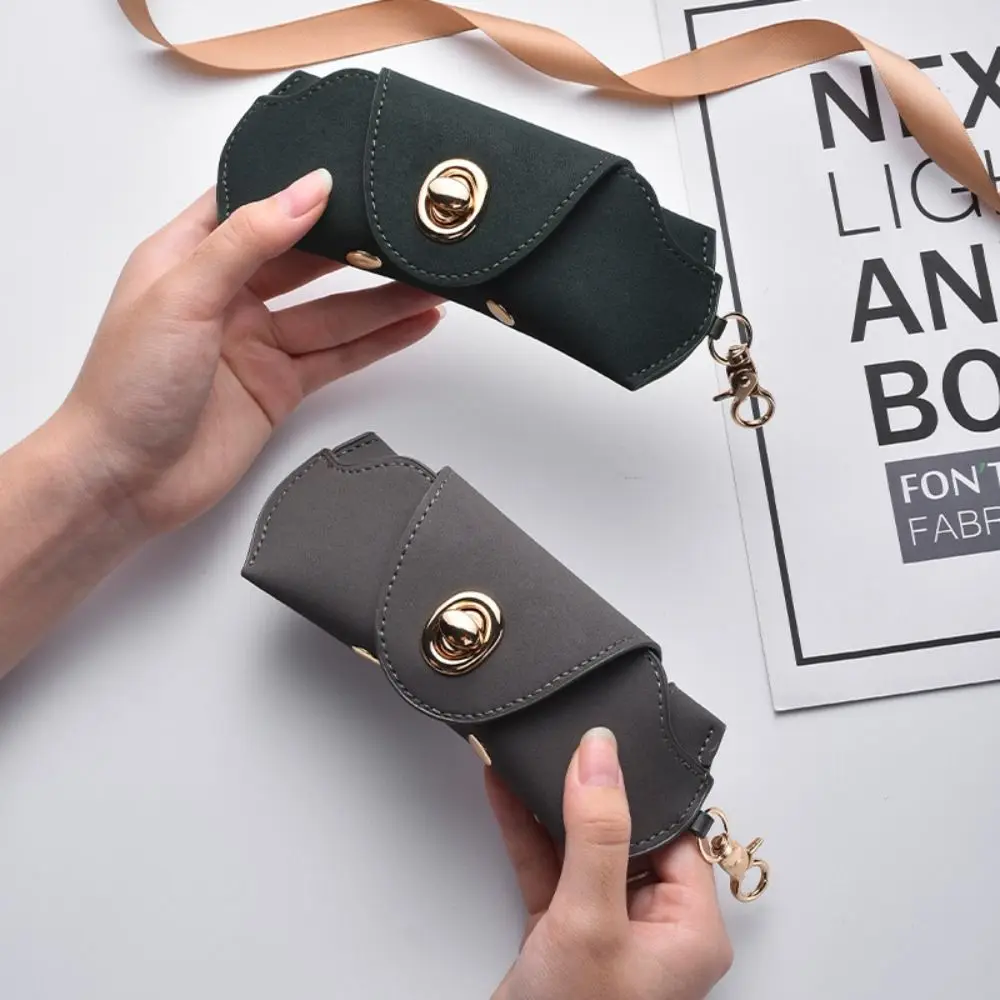 موضة جلد الغزال النظارات الشمسية حافظة لينة معلقة الرقبة نظارات حقيبة التخزين نظارات حافظة النظارات الملحقات