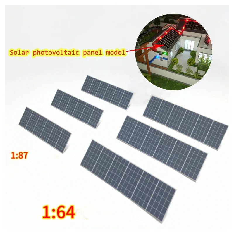 1/64 1/87 Scale Miniature Solar Photovoltaic Pancel Model DIY Building House Roof Scene Layout Materials Diorama Kits 3PCS