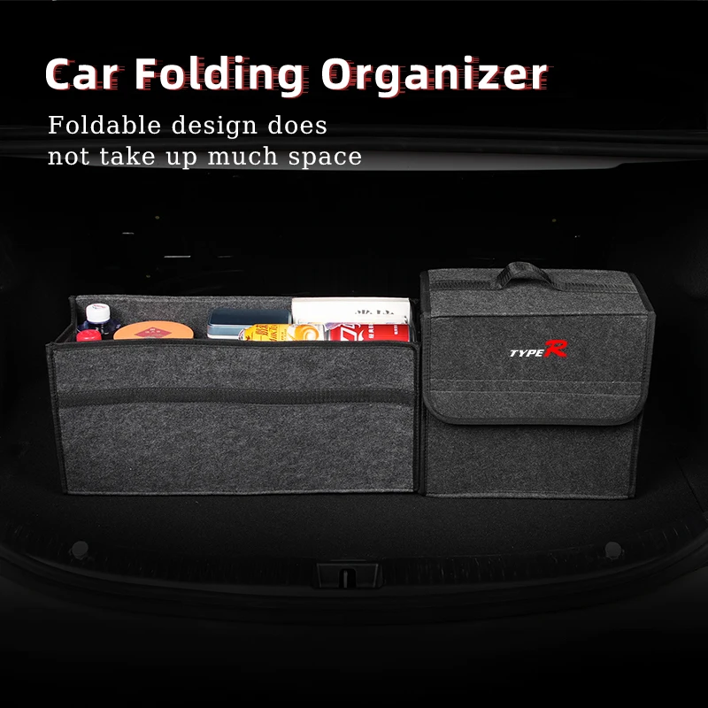 Car Trunk Storage Box Organizer Foldable Stowing Tidying Container Bag For Honda Type R Mugen Power Civic CRV City Accord Jazz