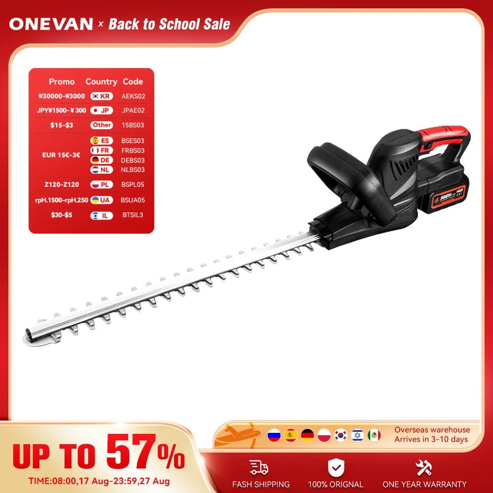 ONEVAN 2000W Brushless Elettrico Tagliasiepi Cordless Trimmer Potatura Sega Rasaerba Attrezzi Da Giardino Per Makita 18V Batteria Spille
