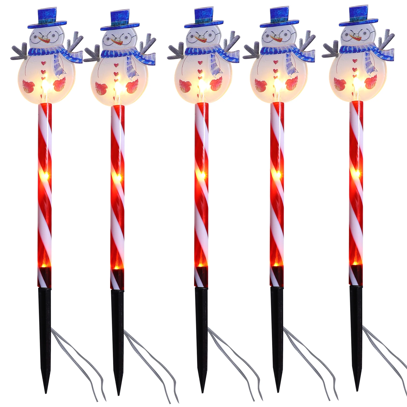 

1 set 1 Set Solar Powered Led Christmas Pathway Lights Outdoor Waterproof Garden Lawn Stakes Festive Holiday Yard Decorations