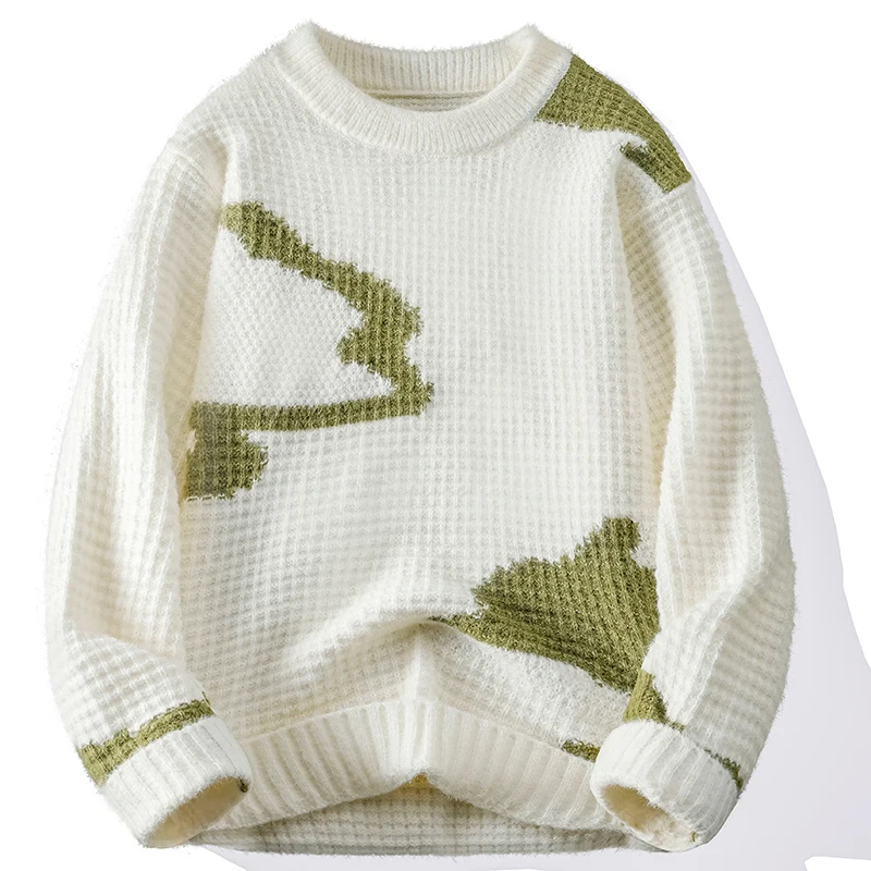 

Fall Winter Sweatshirt Knitted Sweater Crew Neck Long Sleeve Shirt Fashion Casual Men Clothes Coat Pullover Knitwear Jacket Tops