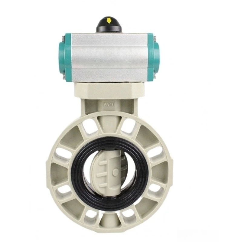 PPH Pneumatic Butterfly Valve D671X-10S, PP Chemical Anti-corrosion Wafer Butterfly Valve with EPDM Seat