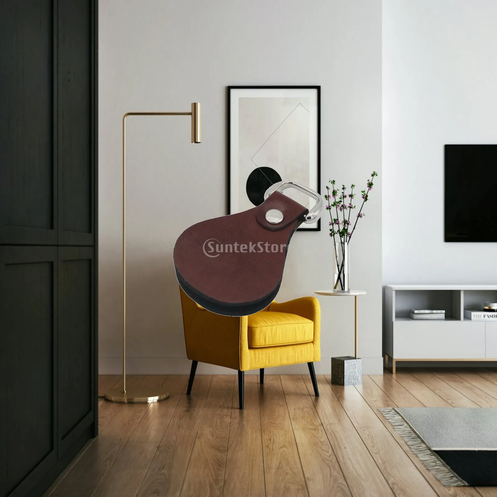 

Fly Fishing Leader Straightener Durable Leather Line Cleaner Keyring Attachment Wire Leader Accessories for Outdoor Use
