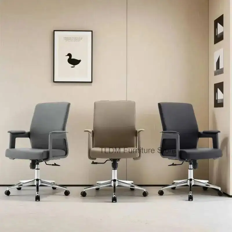 Oficina Leather Desk Computer Luxury Ergonomic Sillas Office Chair Chair Mobile Study Home De Dinning Office Office Furniture