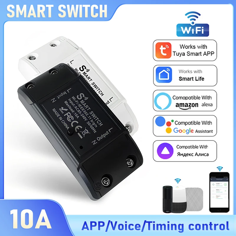 

Tuya Smart WiFi Timer Switch - Wireless Remote/Voice Control Work With Alexa/Google Assistant for Home Automation