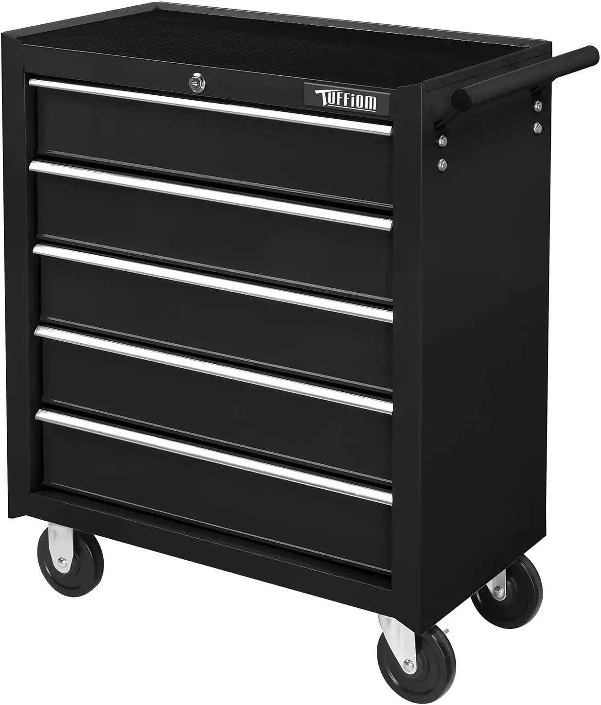 5-Drawer Rolling Tool Chest w/Lock & Key, Tool Storage Cabinet with Wheels, Top Cushion & Drawer Liners, Tool Organizer