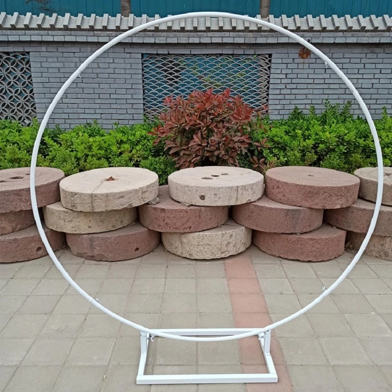 Wedding Round Stand Props Circular Hoop Arch Birthday Wrought Iron Stand Mariage Birthday Party Decor  Balloon Frame moon arch