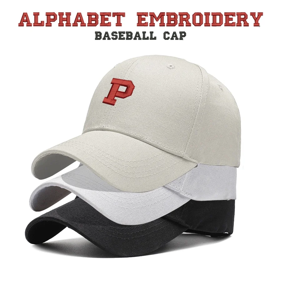 Cool Single Alphabet Embroidered Baseball Cap for Men and Women, available Letters from A to Z