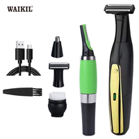 WAIKIL Men's Home Electric Hair Trimmer 2-in-1 Nose Hair Trimmer USB Charging Cordless Shaver Battery Powered Nose Hair Trimmer