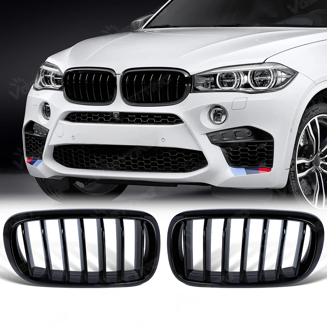 

Передние верхние решетки радиатора для BMW X5 E70 X6 E71 2007-2014, центральная решетка, глянцевая черная, гоночная накладка, автомобильные аксессуары