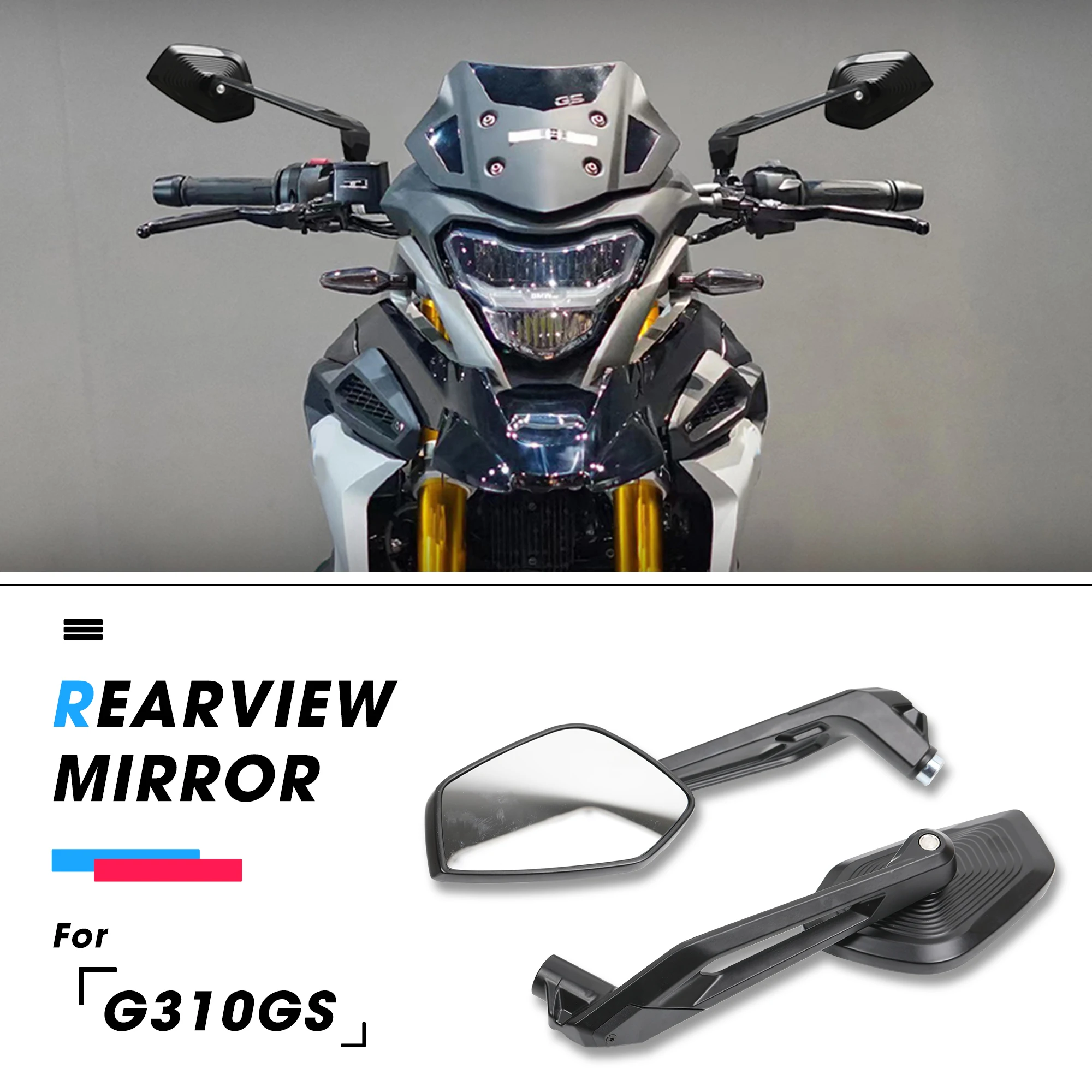 

Motorcycle Accessories Aluminum Side Rearview Mirror For BMW G310GS G310R Universal G310 GS 2017-2023 Adjustabale Rearview
