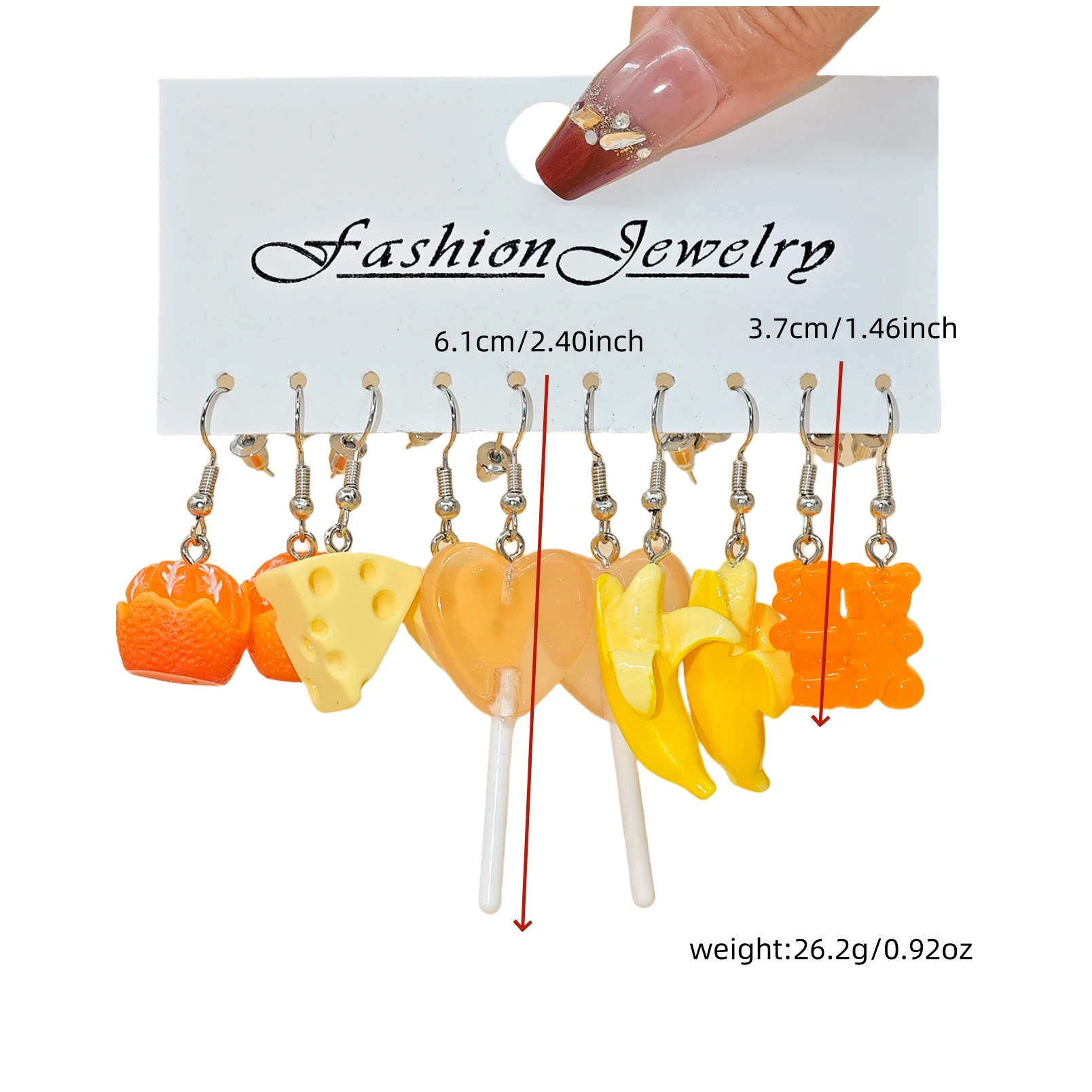 30 قطعة مجموعة أقراط راتينج بسيطة لطيفة مقلد الجبن الفراولة الموز البرتقال الذرة الإبداعية الفاكهة والخضروات أقراط #4