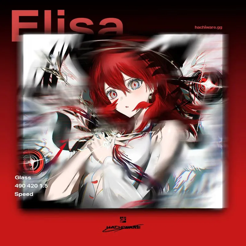 Hachiware Elisa Anime Coated Tempered Glass E-sports Mouse Pad Replica Edition 490x420mm Extra Large for FPS Game Accessories