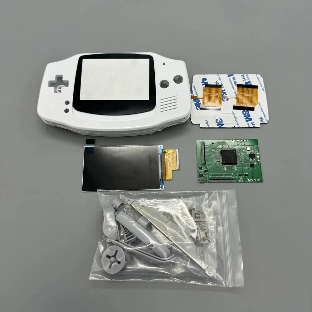 

GBA IPS LCD no cut shell required easy to install 2.9 "IPS high brightness LCD and shell kit for Gameboy advance GBA