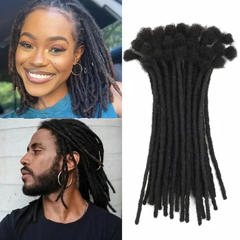 שיער אדם הודי שיער dremlocks ברזילאי שיער אנושי אמיתי תוספות רחבות-גדילים לנשים/גברים 6-26 אינץ'