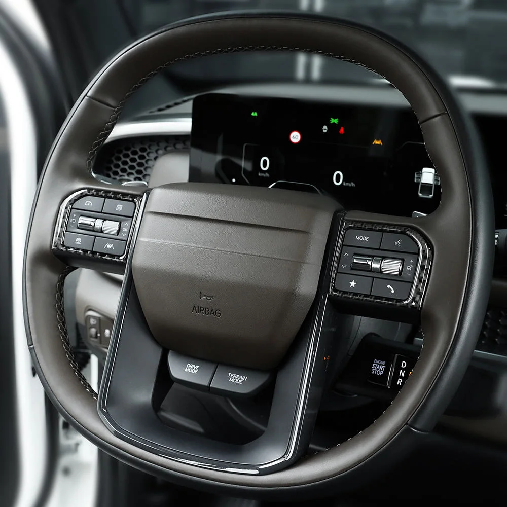 

For Kia Telluride 2026 2027 Soft Real Carbon Fiber Steering Wheel Button Trim Car Interior Accessories Decorative Sticker