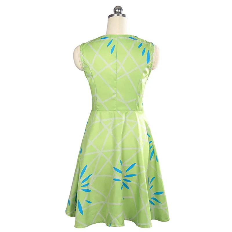 女性のためのジョイディバストのコスプレコスチューム、アニメ映画、プリントドレス、ロングドレス、スカーフ、ハロウィーンのユニフォーム、カーニバルの衣装、大人