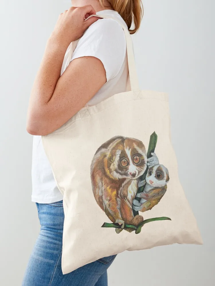 Slow Loris with Baby Tote Bag Shopper tote bag university Big bag women sac pour femme