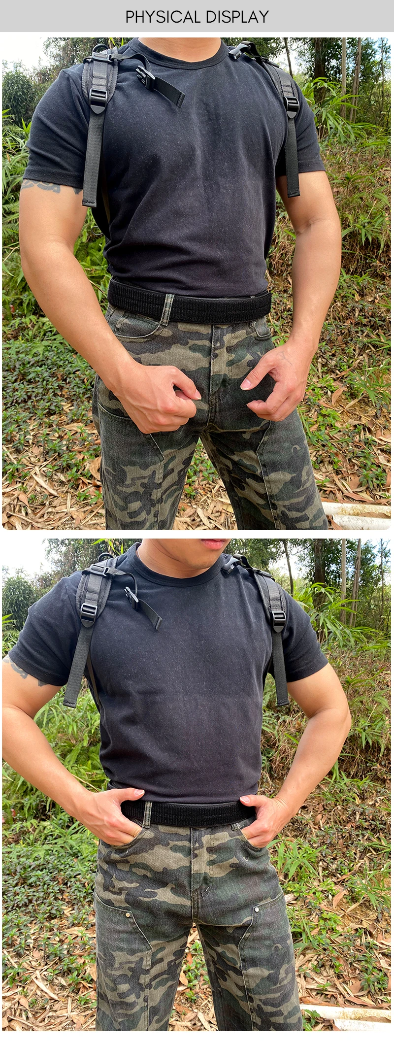 KOLBER 4.3cm Tactical Inner Belt for Men Premium Nylon 105cm to 135cm Hook & Loop Belt Military Army Straps No Buckle Waistband
