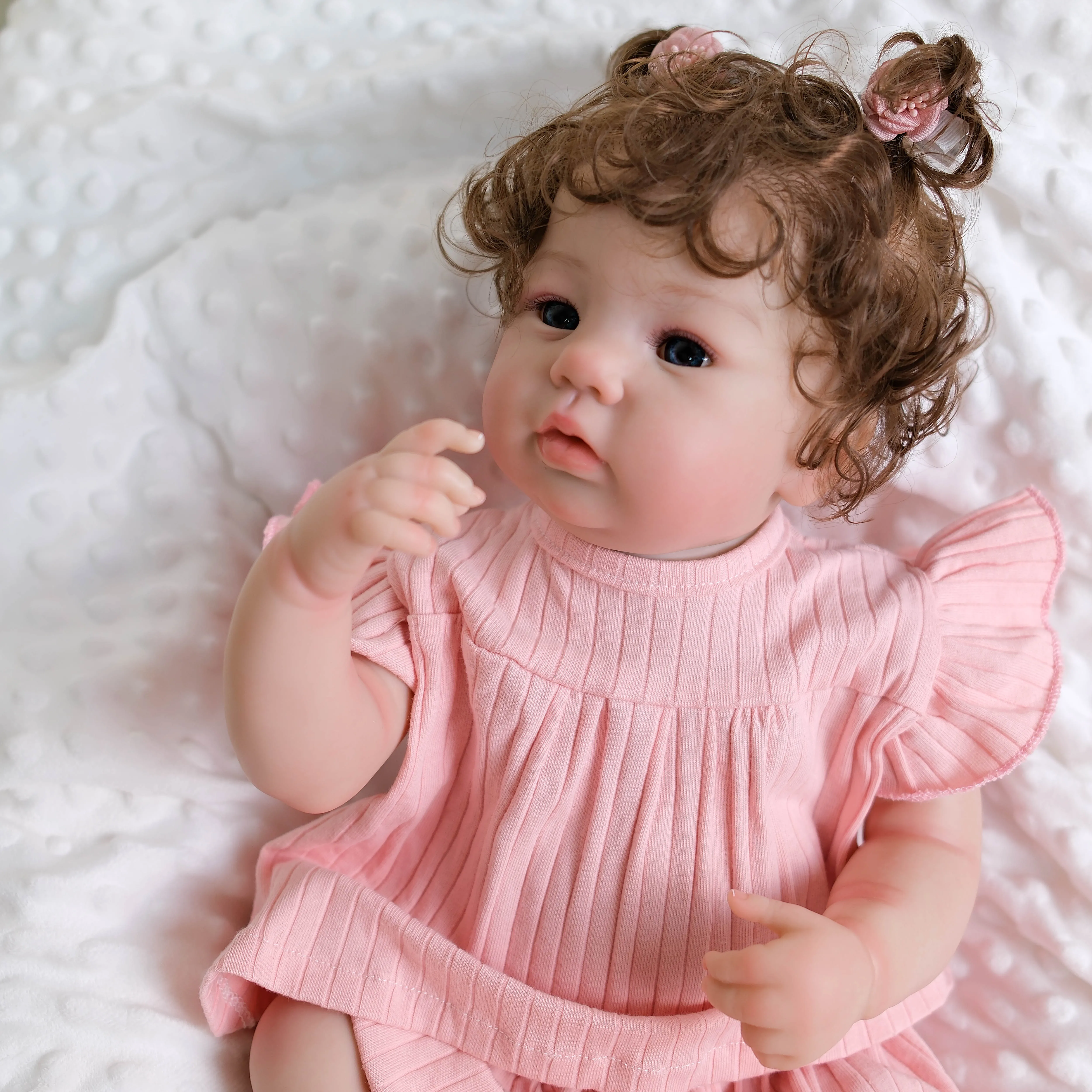 NPK-Muñeca Reborn de vinilo de silicona de 19 pulgadas, Abigail, bebé recién nacido, cuerpo completo, piel 3D, regalo coleccionable de alta calidad