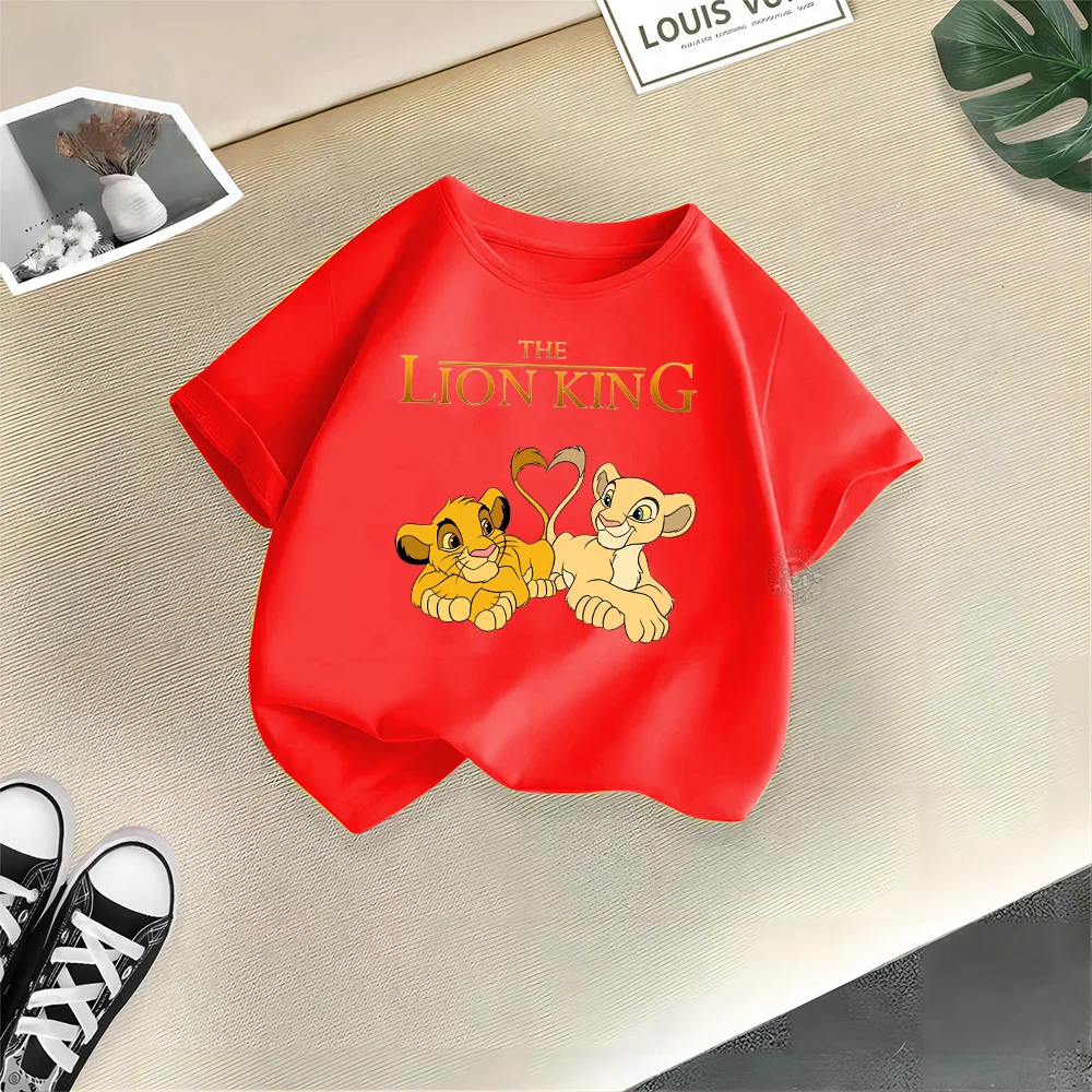 Disney can Lion King Summer creative printed clothing casual sports Cotton Baby T-shirt Boys girls crewneck T-shirt top