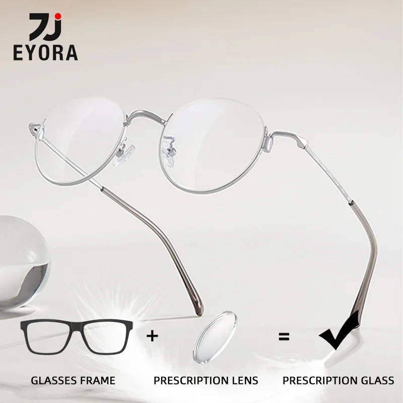 

EYORA Bottom Half-frame Retrol Alloy Reading Glasses Myopia Eyewear Hyperopia Anti Blue Light Progressive Photochromic Eyewear