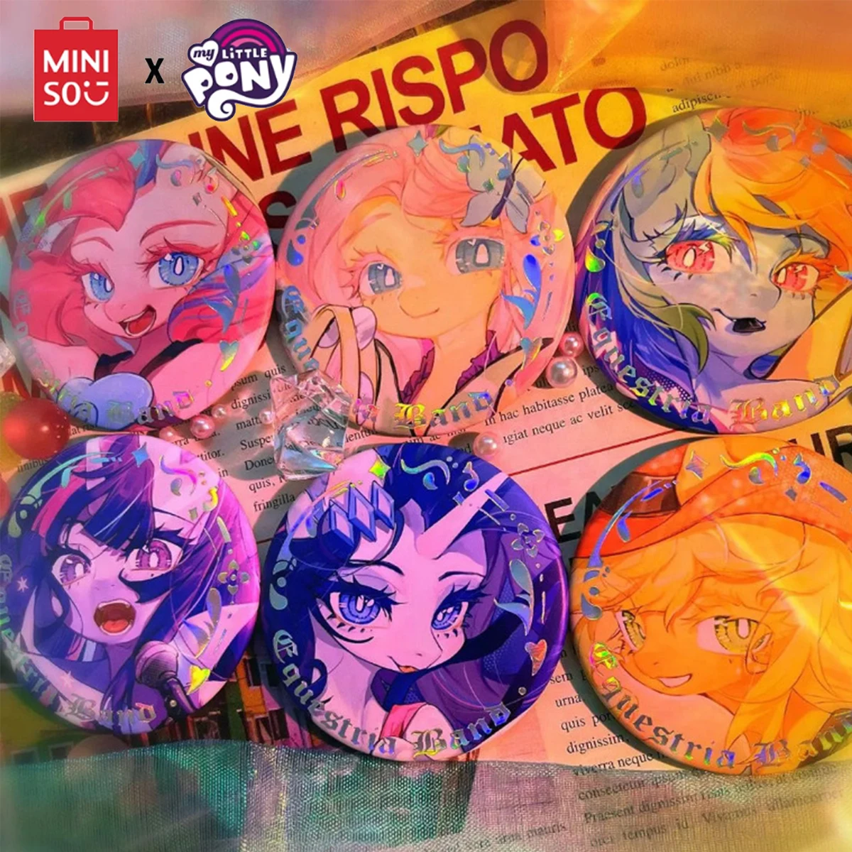 58mm My Little Pony Badge Decoration Card Purple Yue Biqi Soft Girl Heart Lovely Bright Film Homemade Gift Surprise Collection