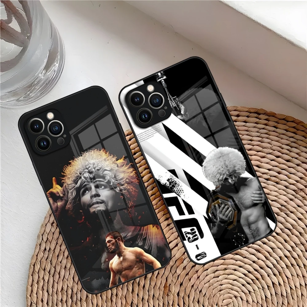 Khabib U-UFC Phone Case for Iphone 16 15 14 Pro Max 12 11 13 Mini X Xr Xs Puls glass Cover