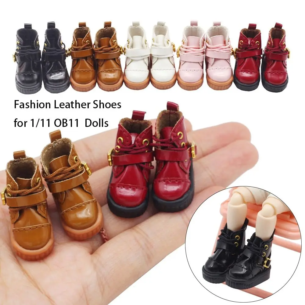 

For obitsu11GSCbody9OB11 Handmade Cute Leather Shoes Cowhide Dolls Shoes Doll Boots New Casual