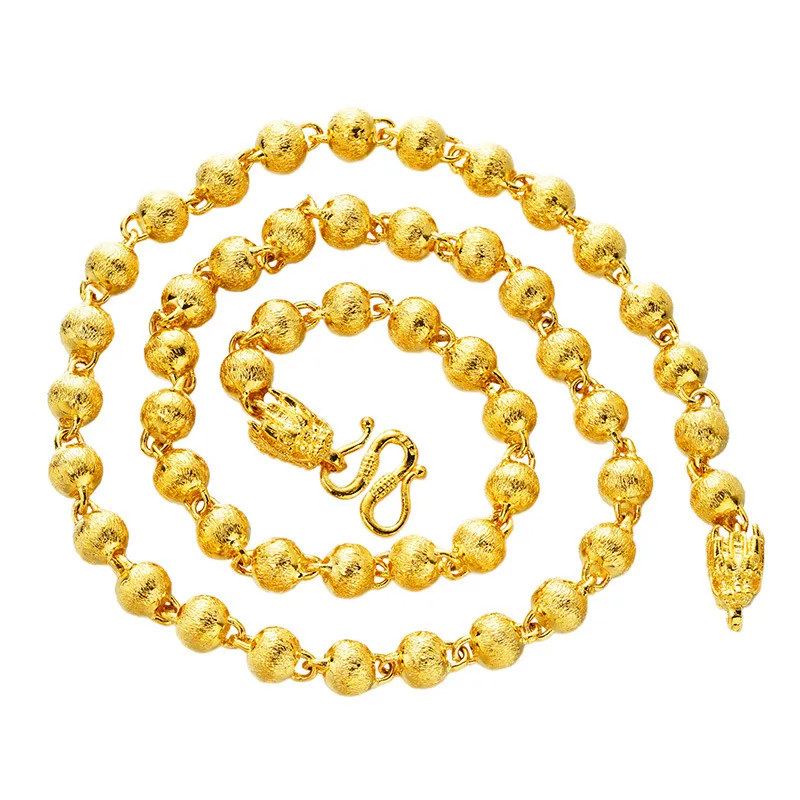 

Инвестиционное ожерелье для мужчин из 24-каратного золота AU999 - Матовые цельные золотые молитвенные бусы, толстая текстура и сохранение стоимости, выбор для инвестирования