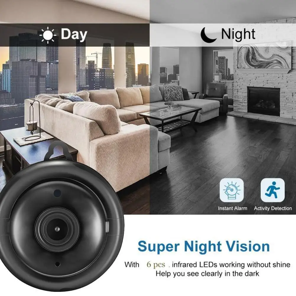 Mini-WLAN-IP-Kamera v38 1080p HD-Bewegungs erkennung 2-Wege-Audio-Nanny-Kamera